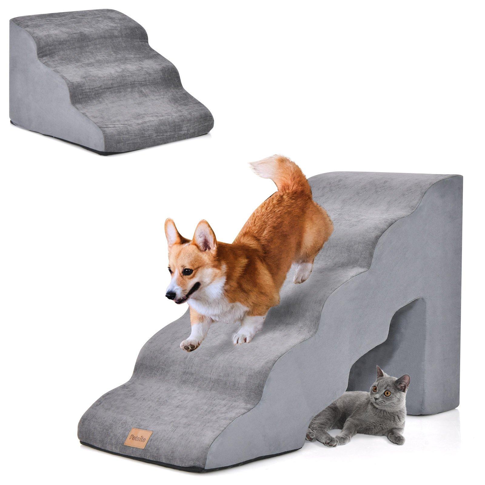 5-Tier & 3-Tier Dog Stairs Foam Dog Ramp Non-Slip Pet Ladder High-Density Sponge
