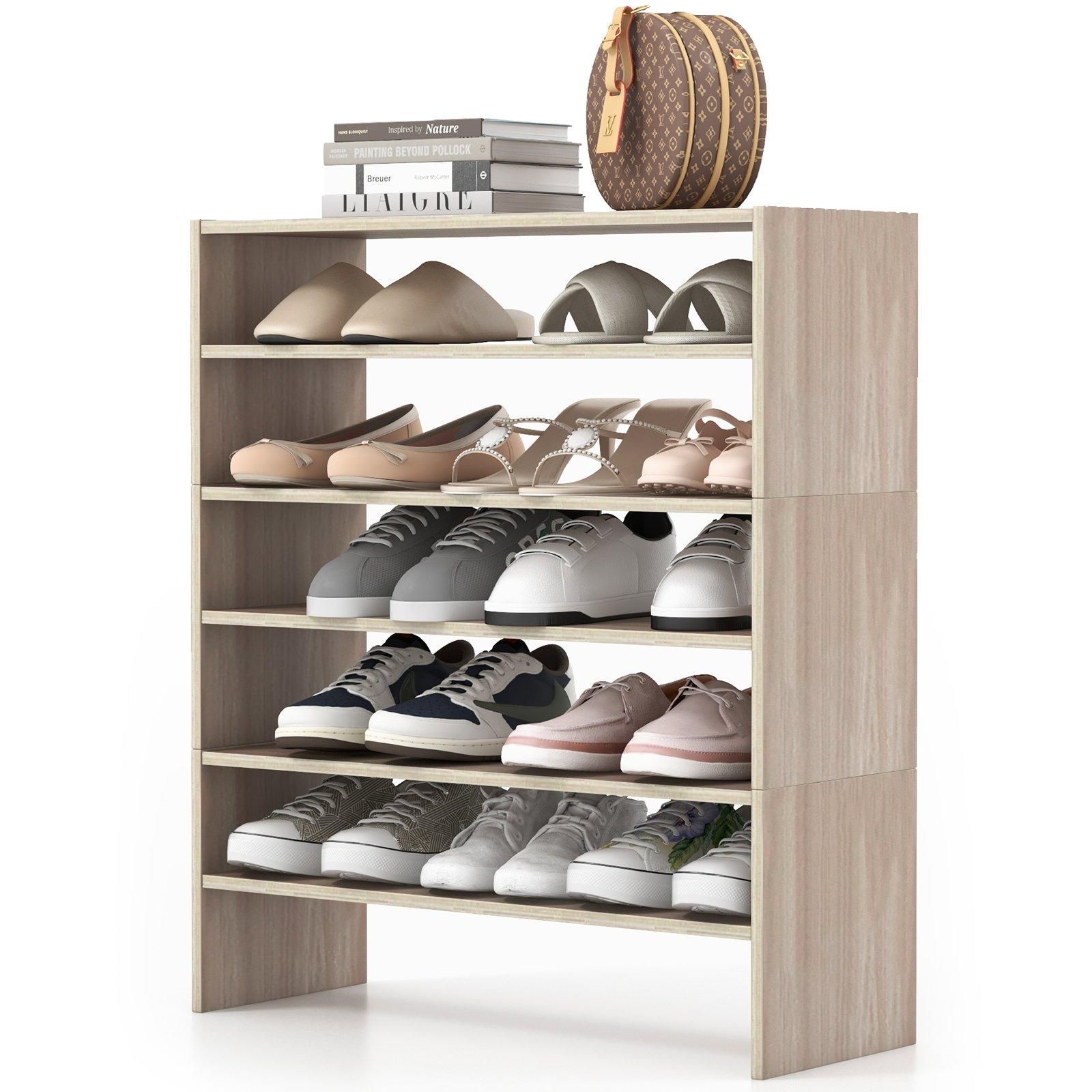 3-in-1 Stackable Shoe Rack 6-Tier Shoes Storage Shelf Free Standing Organizer
