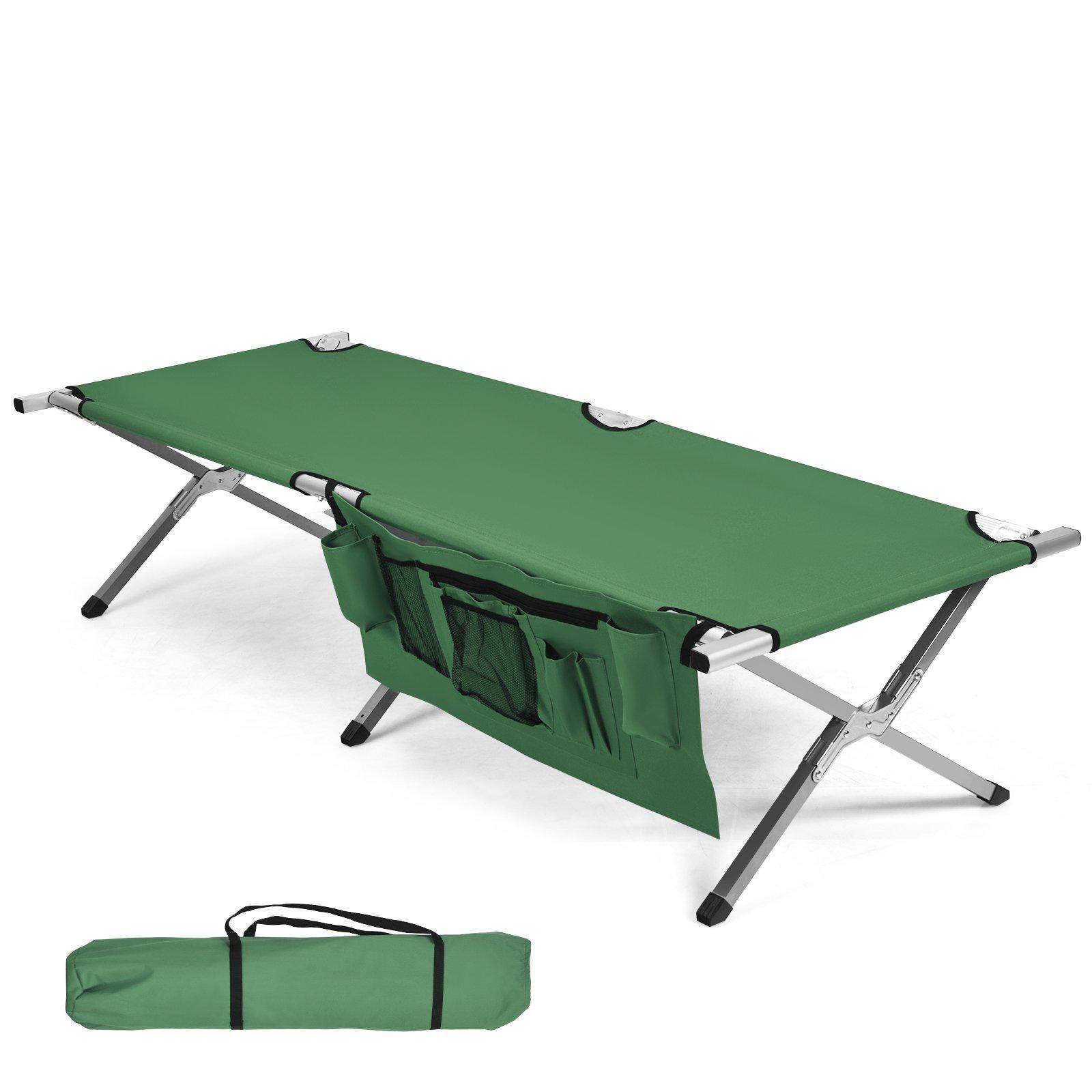 Folding Camping Cot Collapsible Portable Sleeping Army Camp Bed W/ Carry Bag