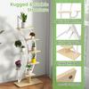 Costway 8-Tier Tall Wooden Plant Stand Rack Curved Half Moon Shape Ladder Planter Shelf W/ Top Hook thumbnail 5