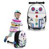 Costway 2-in-1 Ride On Scooter Suitcase 19” Kids Travel Luggage with Waterproof EVA Shell & LED Flashing Wheels thumbnail 1
