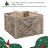 Costway Wooden Tree Collar Box  100% Solid Wood Christmas Farmhouse Wooden Tree Box W/ Hook & Loop Fasteners thumbnail 2