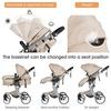 Costway 2 in 1 Baby Stroller Convertible Reversible Bassinet Pram with Rain Cover Foldable Aluminum Alloy Pushchair thumbnail 4