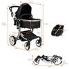 Costway 2 in 1 Baby Stroller Convertible Reversible Bassinet Pram with Rain Cover Foldable Aluminum Alloy Pushchair thumbnail 2