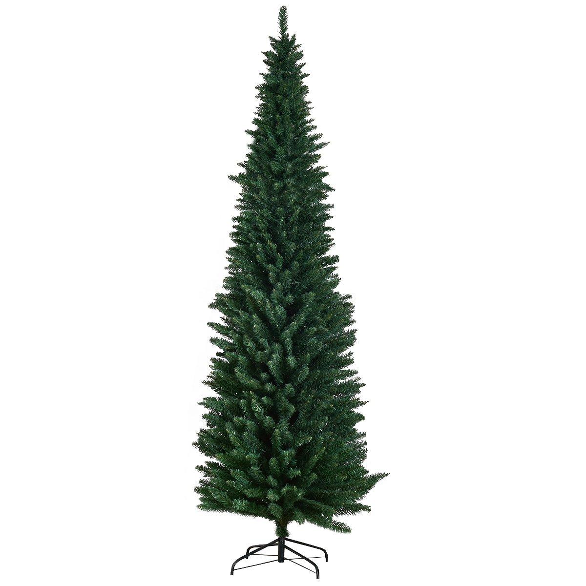 8FT Artificial Christmas Tree Xmas Decoration Trees Slim for Small Room