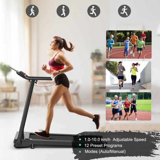 Costway Folding Treadmill Portable Electric Walking Running Machine with LED Touch Screen 5