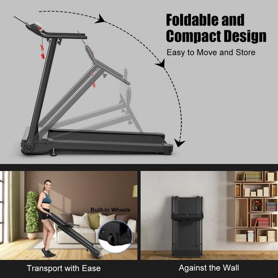 Costway Folding Treadmill Portable Electric Walking Running Machine with LED Touch Screen 6