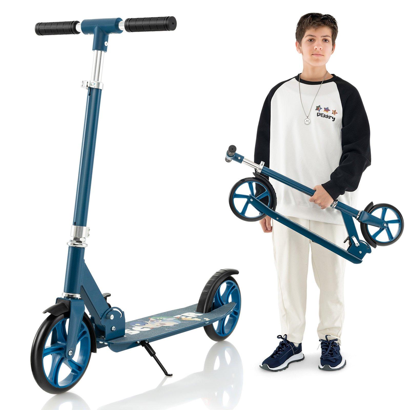 Folding Kick Scooter for Teens & Adults W/ Adjustable Heights & Foot Brake 8 +