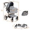 Costway 2 in 1 Baby Stroller Convertible Reversible Bassinet Pram with Rain Cover Foldable Aluminum Alloy Pushchair thumbnail 2