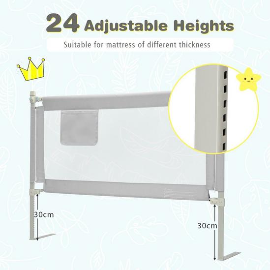 Costway 145 cm Toddler Bed Rail Infant Safety Bed Guardrail 4