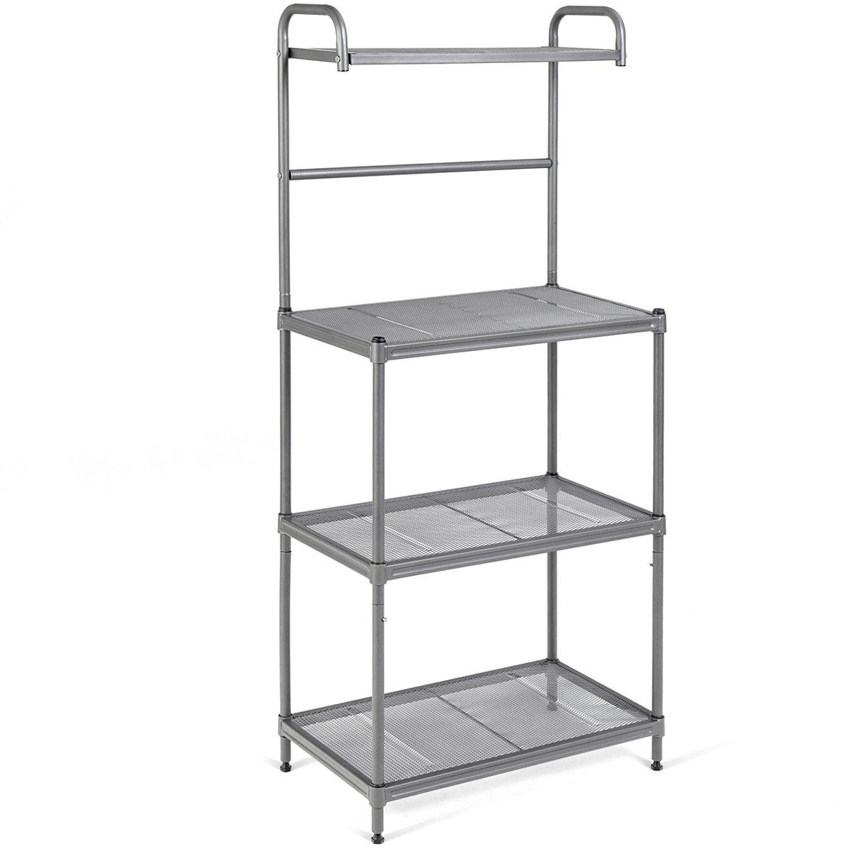 4-Tier Kitchen Utility Storage Display Stand Microwave Oven Stand Bakers Rack