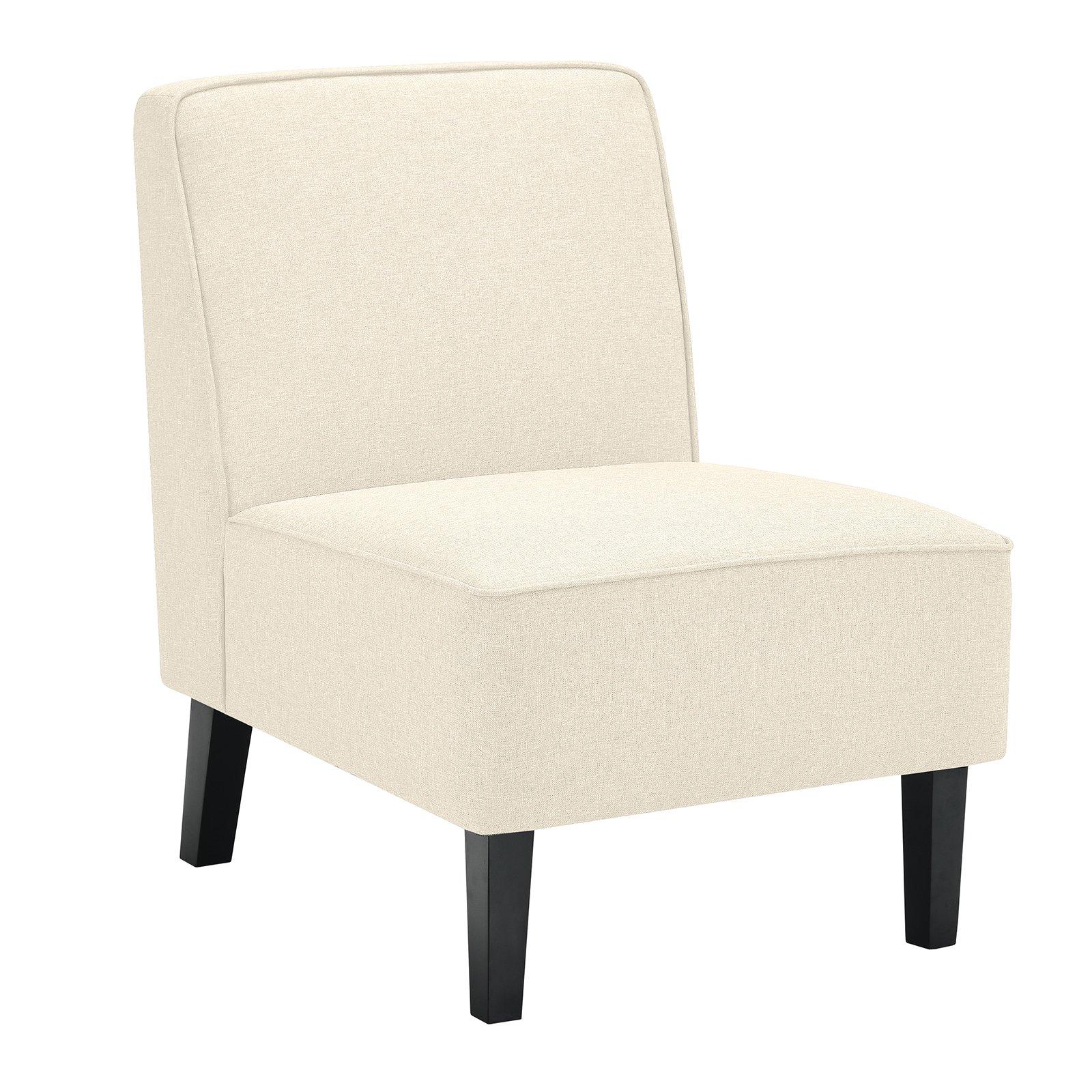 Upholstered Leisure Chair Accent Chair Linen Fabric Single Sofa Armless Chair