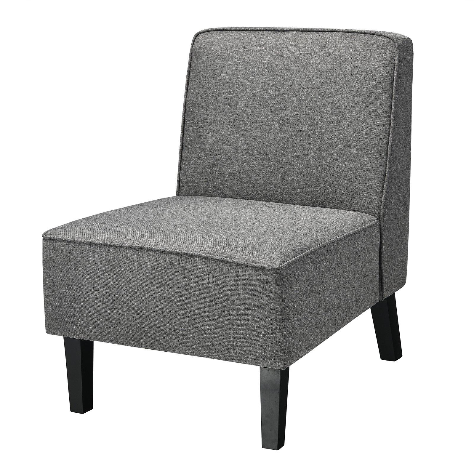 Linen Fabric Upholstered Armless Accent Chair