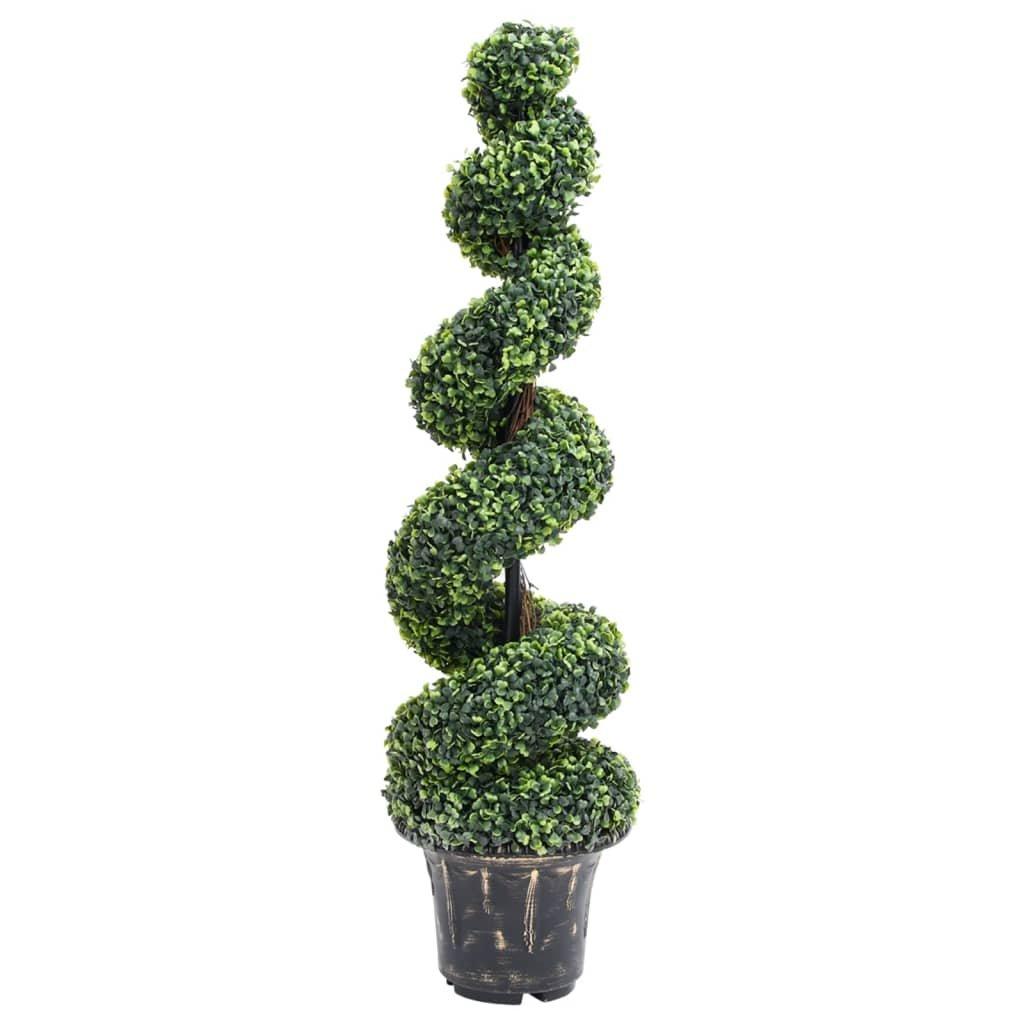 Artificial Boxwood Spiral Plant with Pot Green 117 cm
