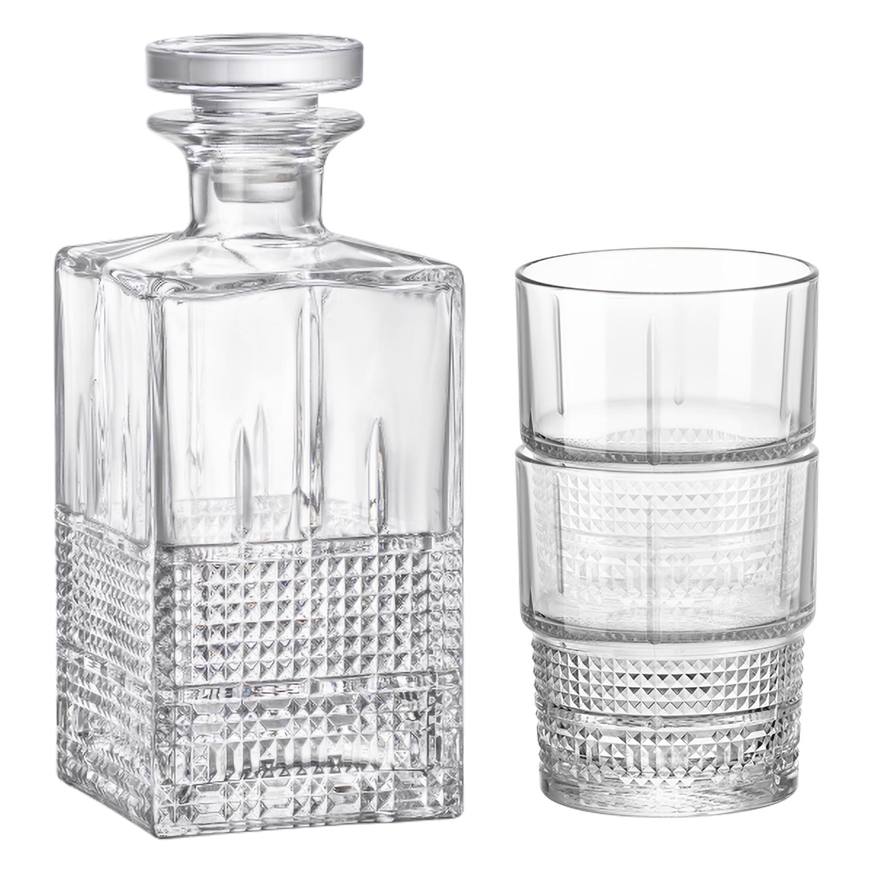 7pc Bartender Novecento Whisky Decanter & Glasses Set | By Bormioli Rocco