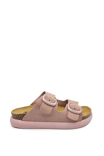 'Noelle Chunky' Suede Flat Double Strap Sandal