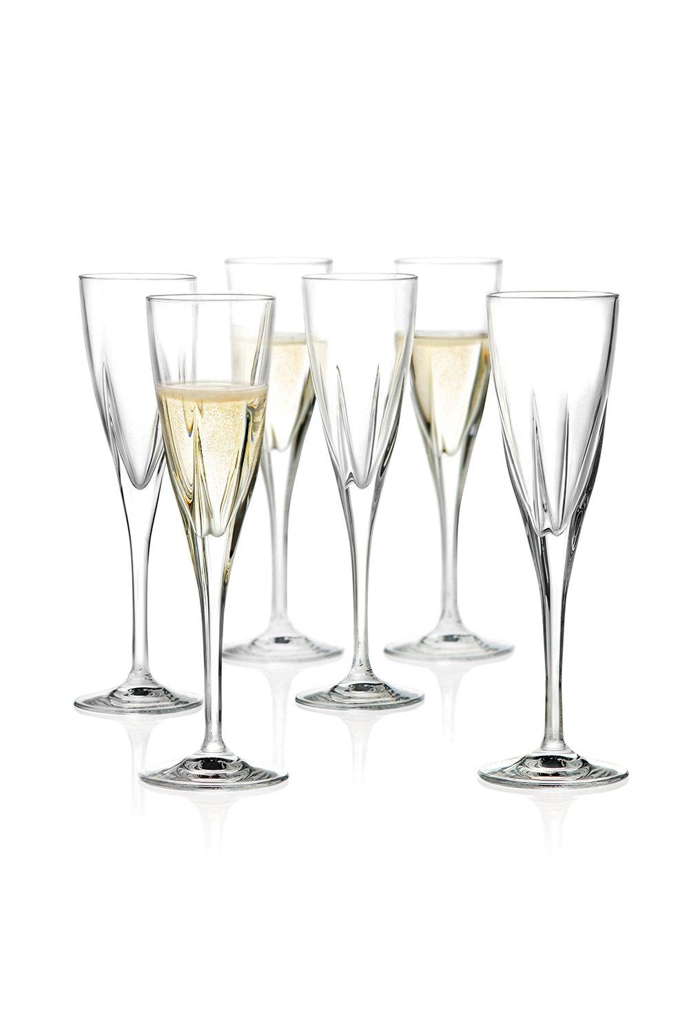 6 Piece 'Fusion' Luxion Crystal Champagne Glass Set