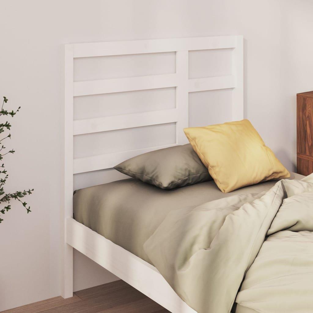 Bed Headboard White 106x4x104 cm Solid Wood Pine