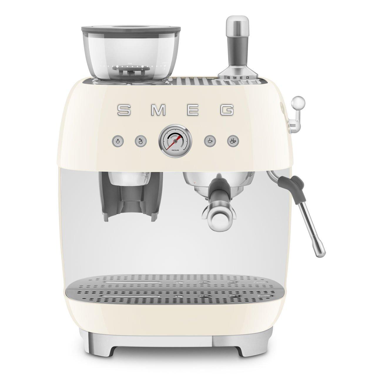 Espresso Coffee Machine with Grinder in Cream