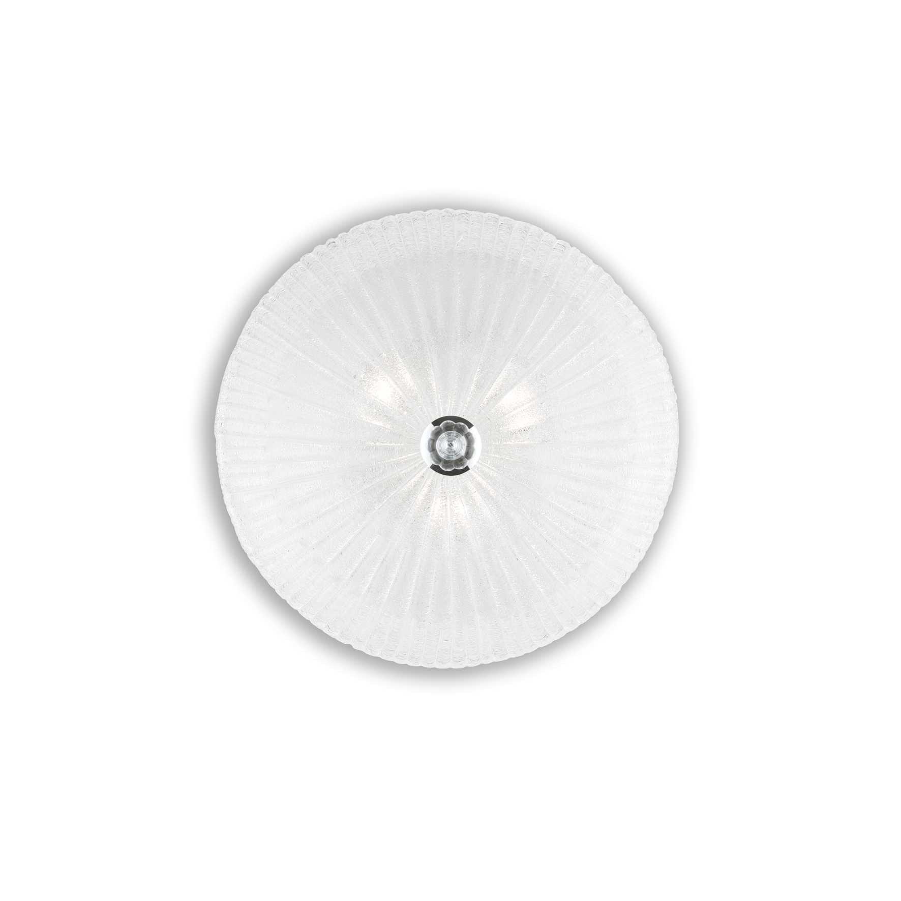 Shell 3 Light Indoor Flush Wall Ceiling Light Chrome with Clear Glass E27