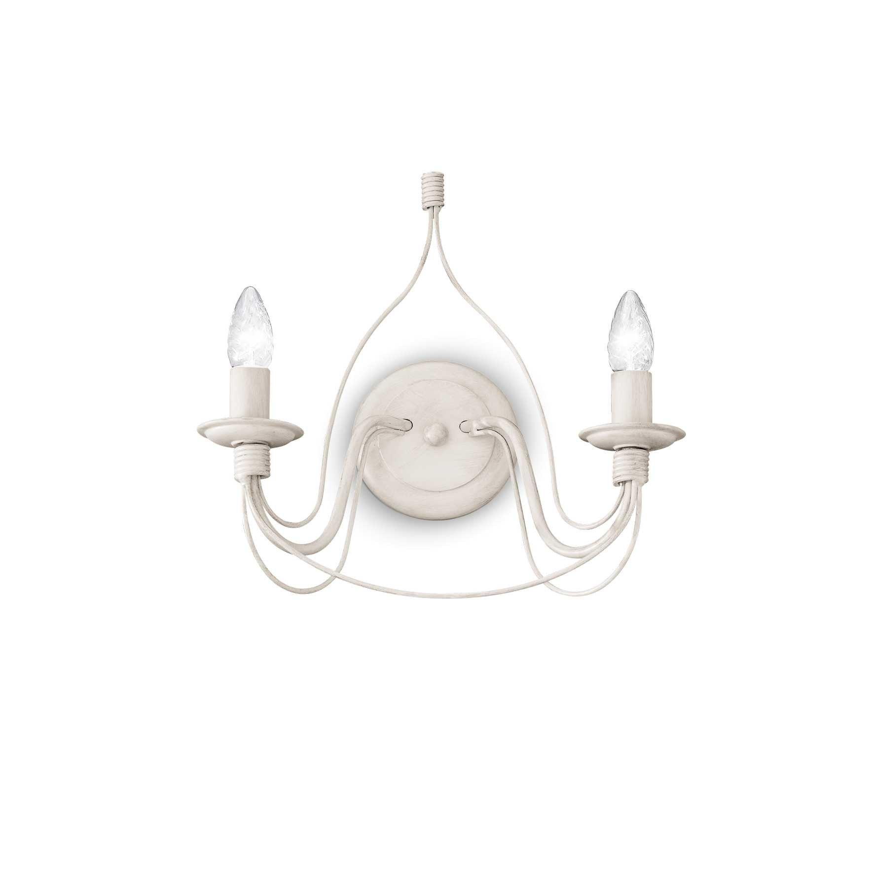 Corte 2 Light Indoor Candle Wall Light Antique White E14