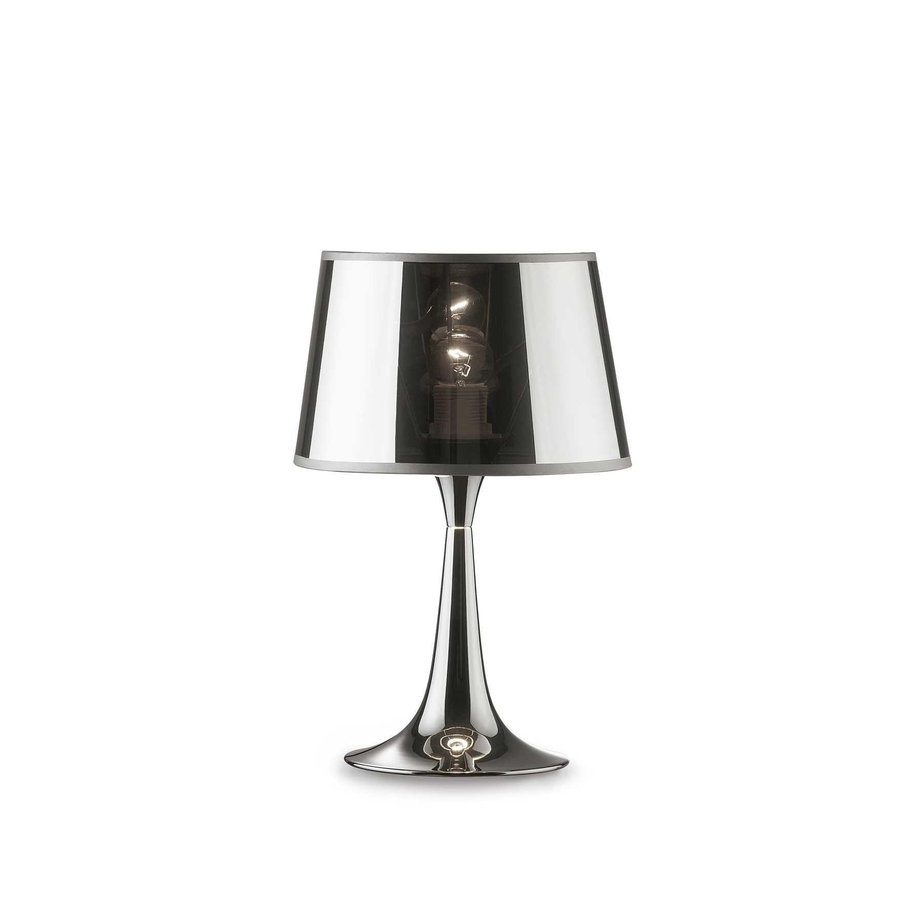 London Cromo 1 Light Small Table Lamp Chrome E27