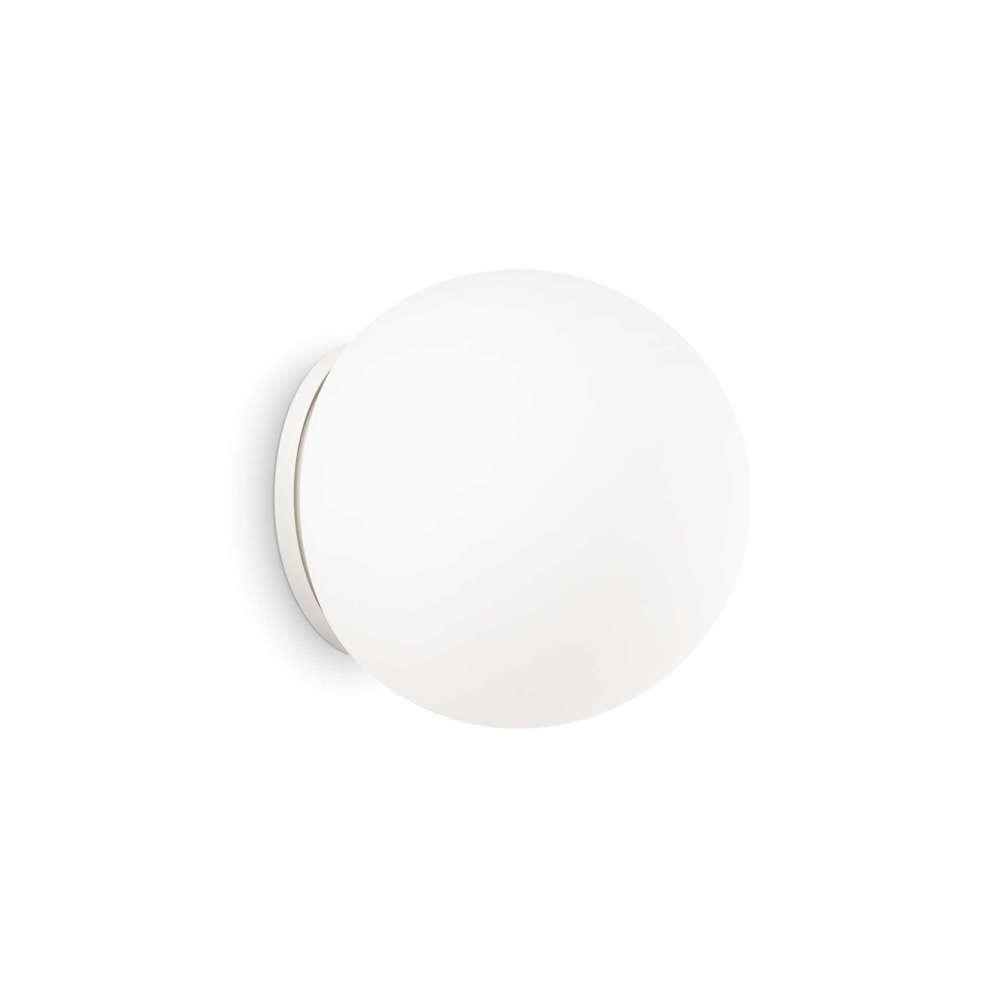 Mapa Bianco 1 Light Small Globe Ceiling Flush Light White E27