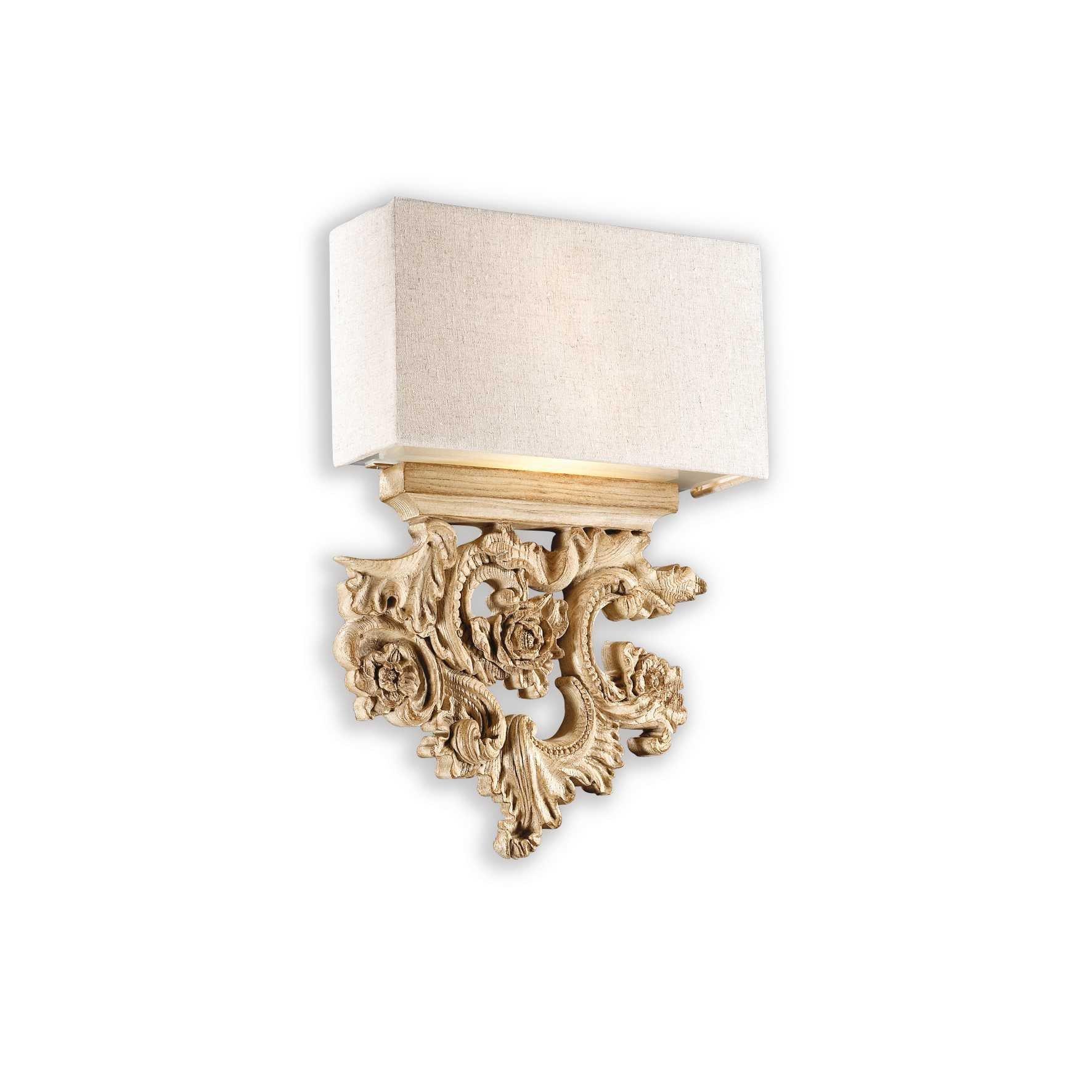 Peter 2 Light Indoor Wall Light Brown Beige with Shade E14