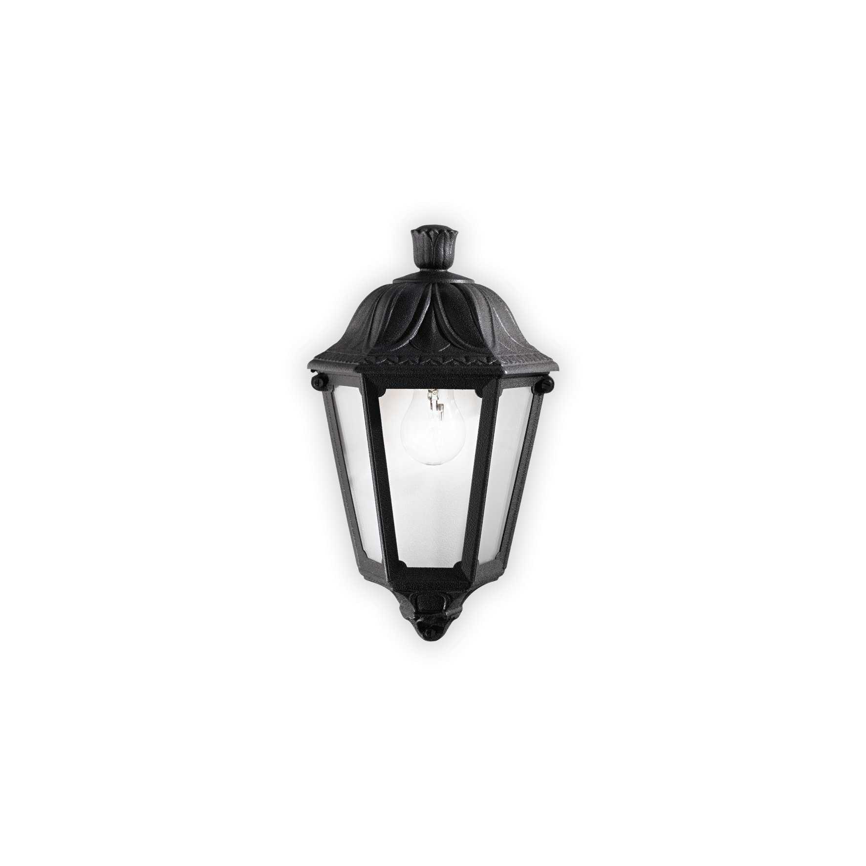 Anna 1 Light Outdoor Flush Wall Lantern Black IP44 E27