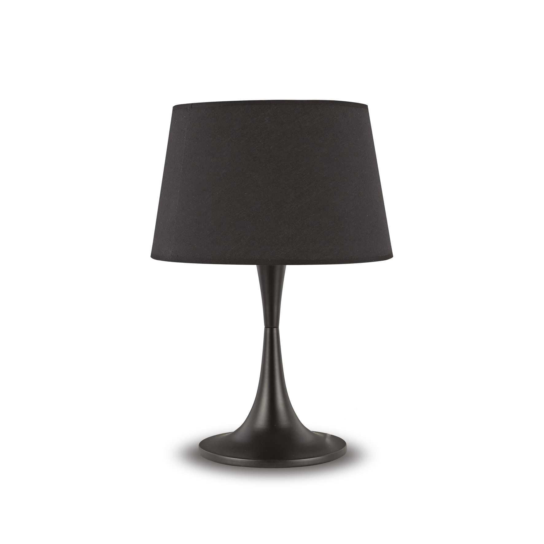 London 1 Light Large Table Lamp Black E27