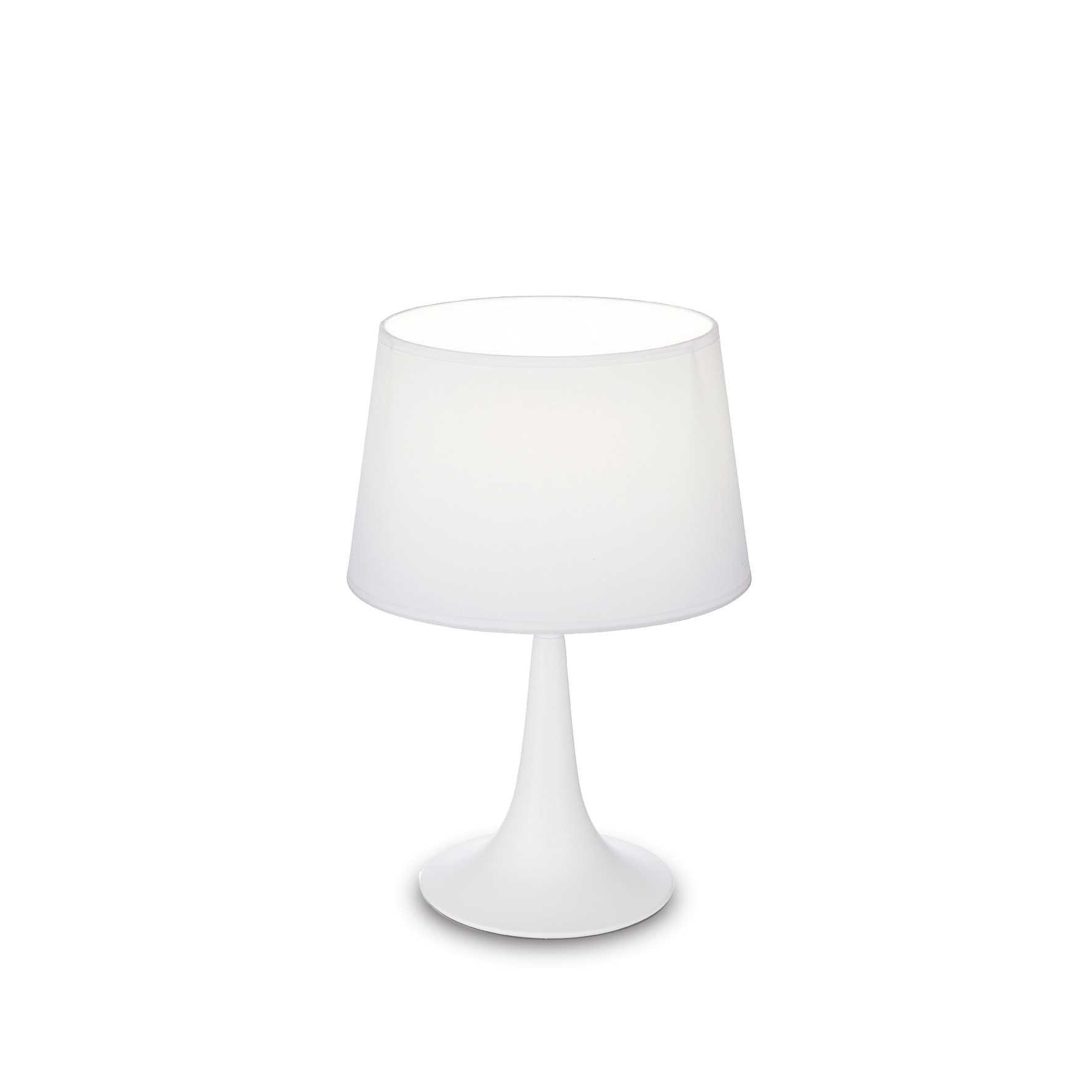 London 1 Light Small Table Lamp White E27