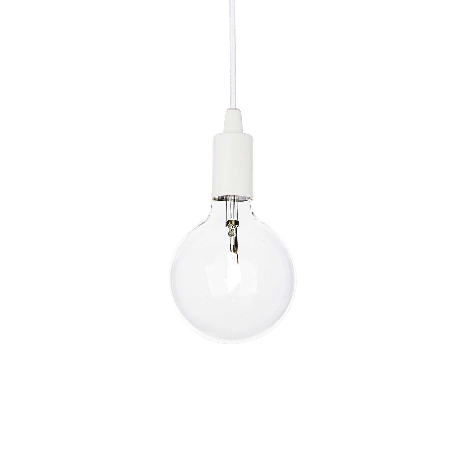 Edison 1 Light Ceiling Pendant White E27