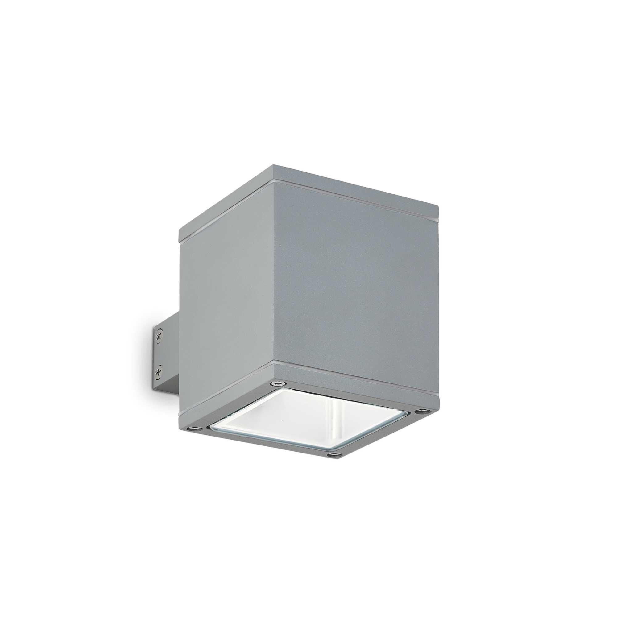 Snif Square 1 Light Outdoor Up Down Wall Light Grey Putty IP44 G9