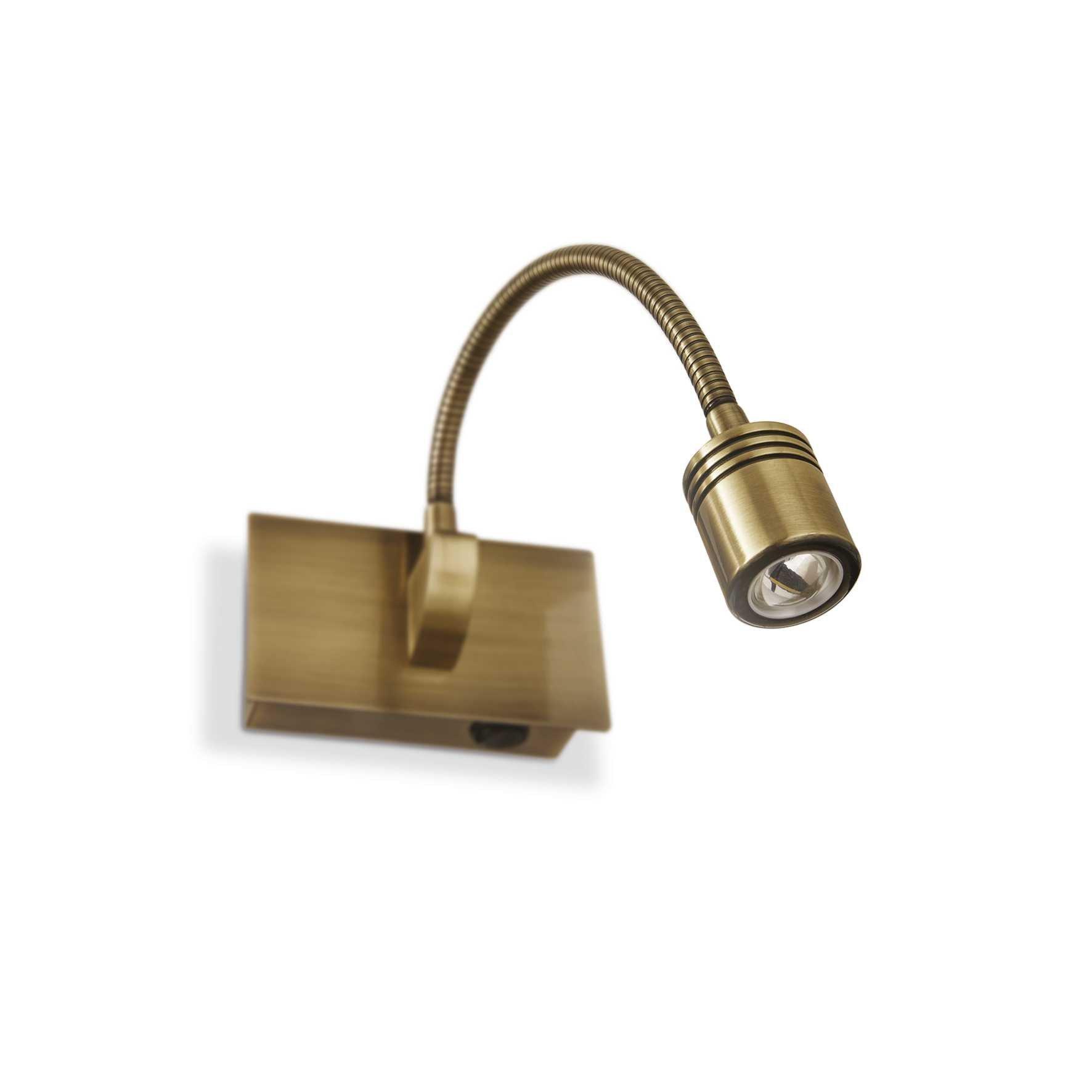 Dynamo LED 1 Light Indoor Adjustable Wall Light Reading Lamp Antique Brass