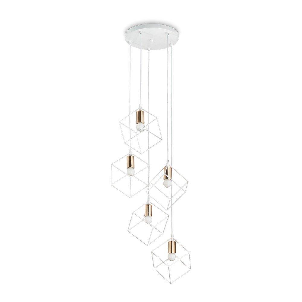 Ice Indoor 5 Lights Cage Cluster Drop Ceiling Pendant Lamp White E27