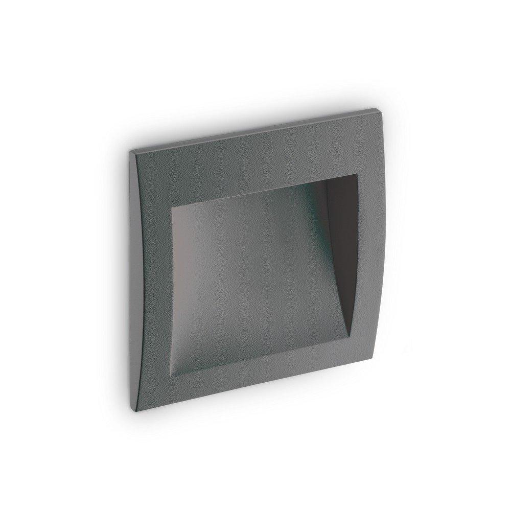 Wire LED Outdoor Square Recessed Wall Light Anthracite IP65 3000K