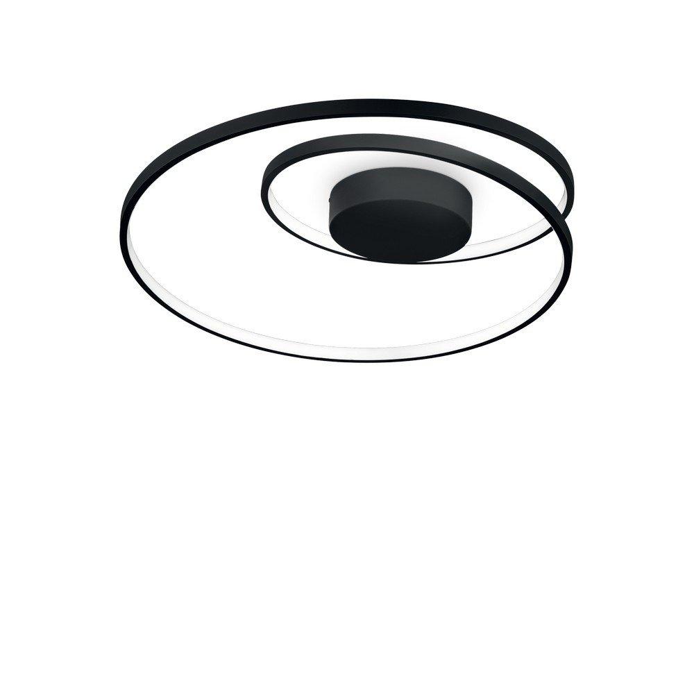 Oz LED Decorative Swirl Integrated LED Semi Flush Light Black 3000K