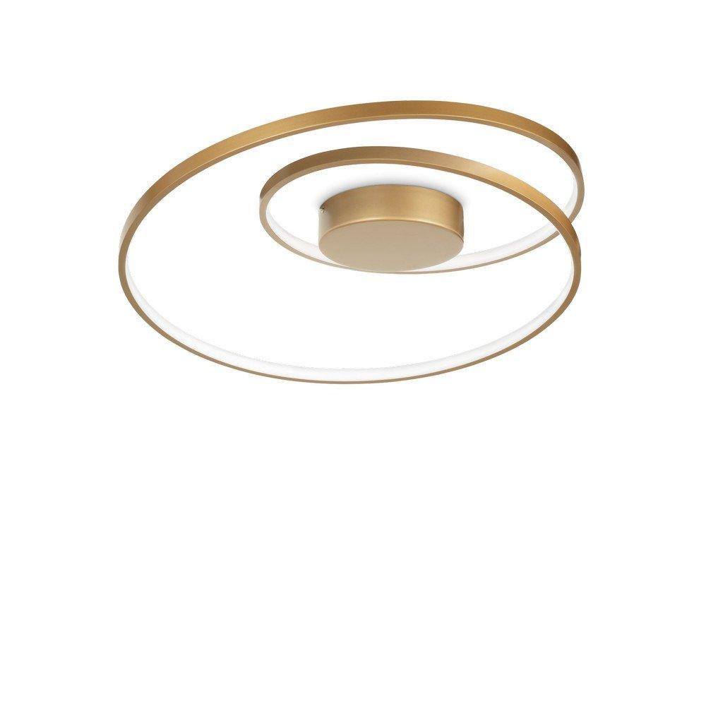 Oz LED Decorative Swirl Integrated LED Semi Flush Light Gold 3000K