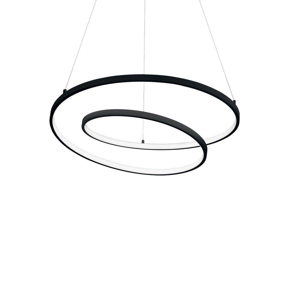 Oz LED Decorative Swirl Integrated Pendant Light Black 3000K