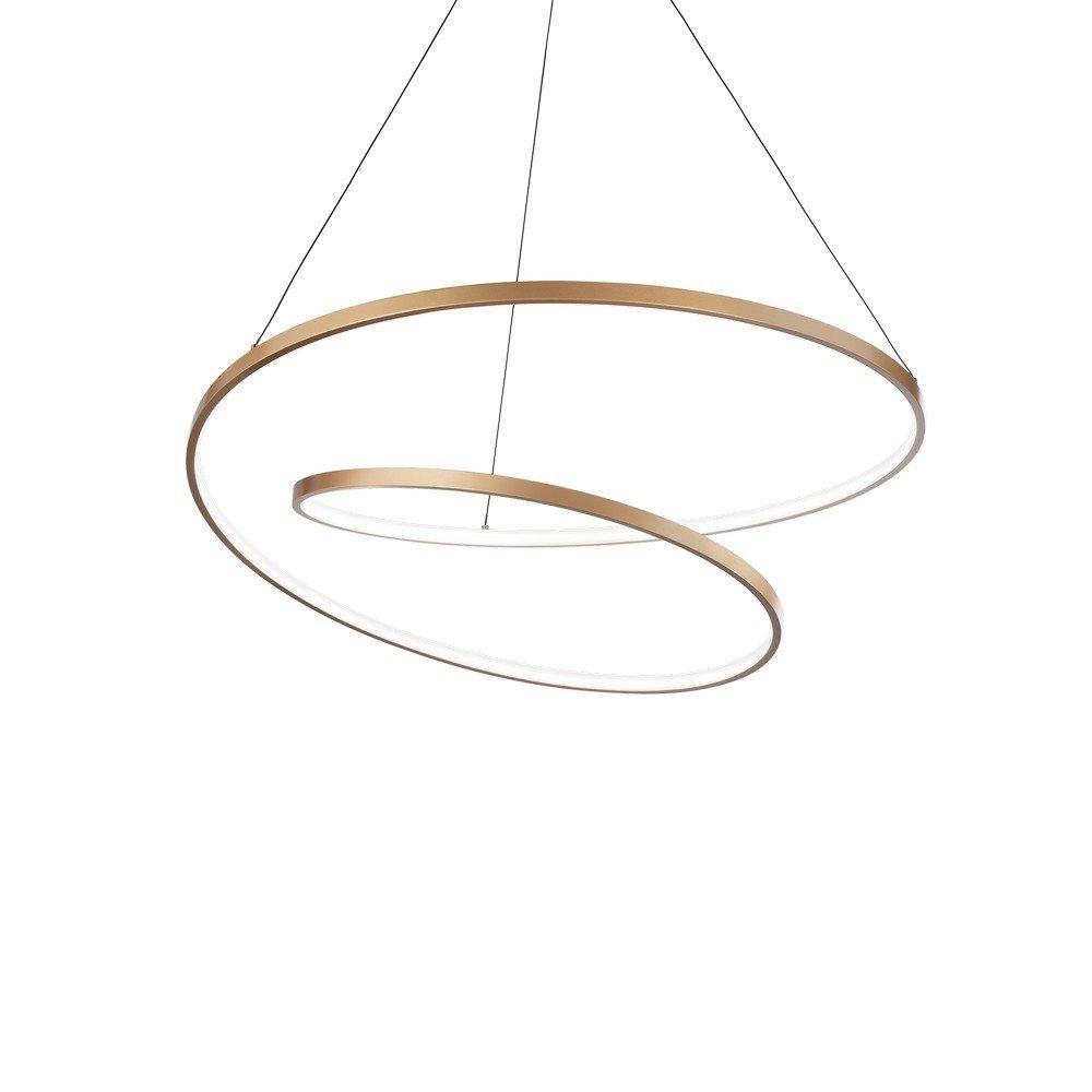 Oz LED Decorative Swirl Integrated Pendant Light Gold 3000K