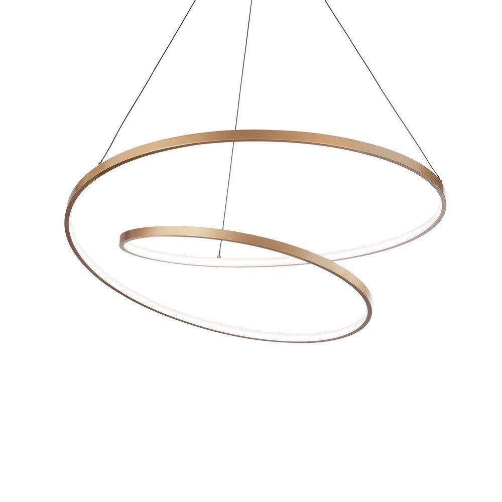 Oz LED Decorative Swirl Integrated Pendant Light Gold 3000K