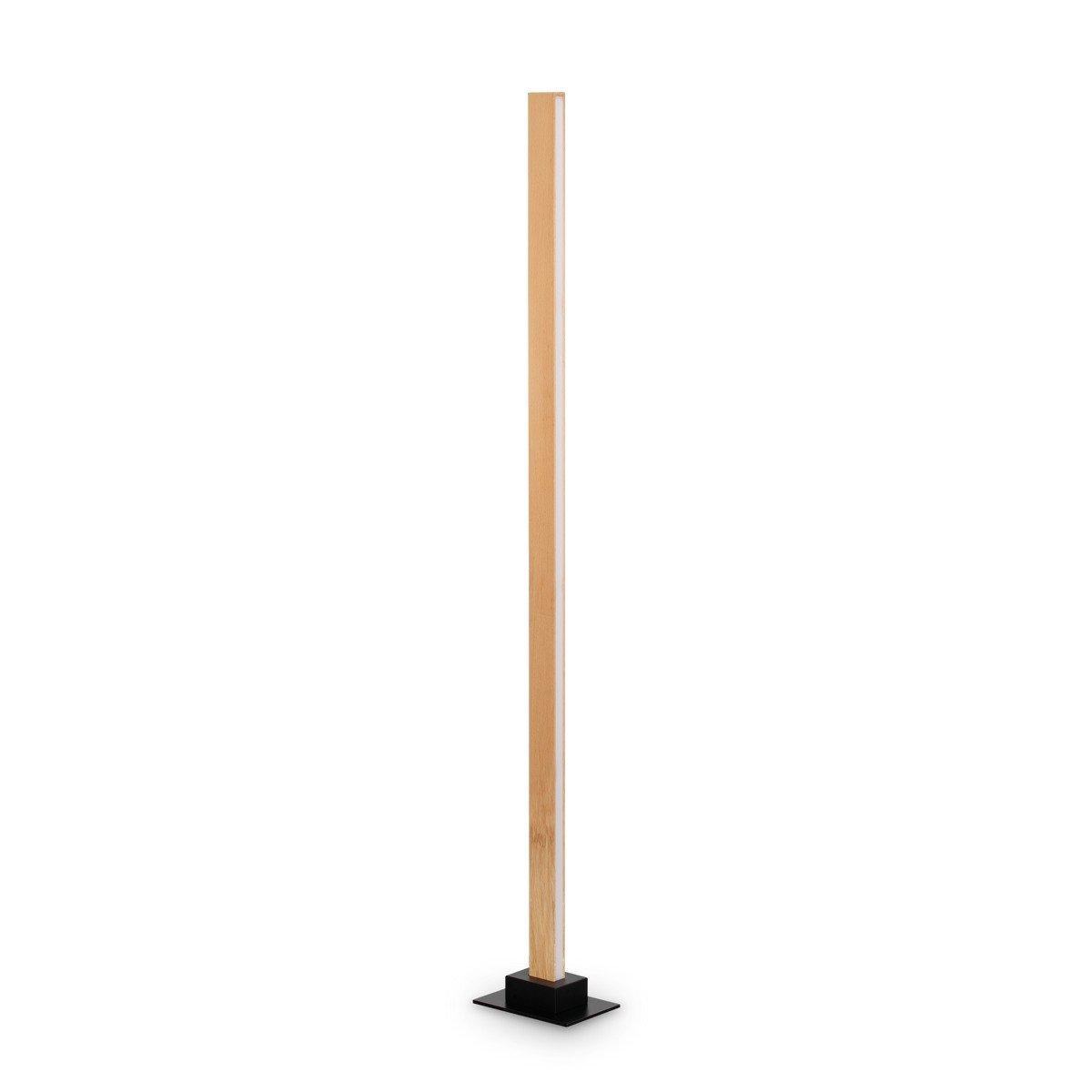 CRAFT Dimmable LED Integrated Floor Lamp Wood InBuilt Switch 3000K