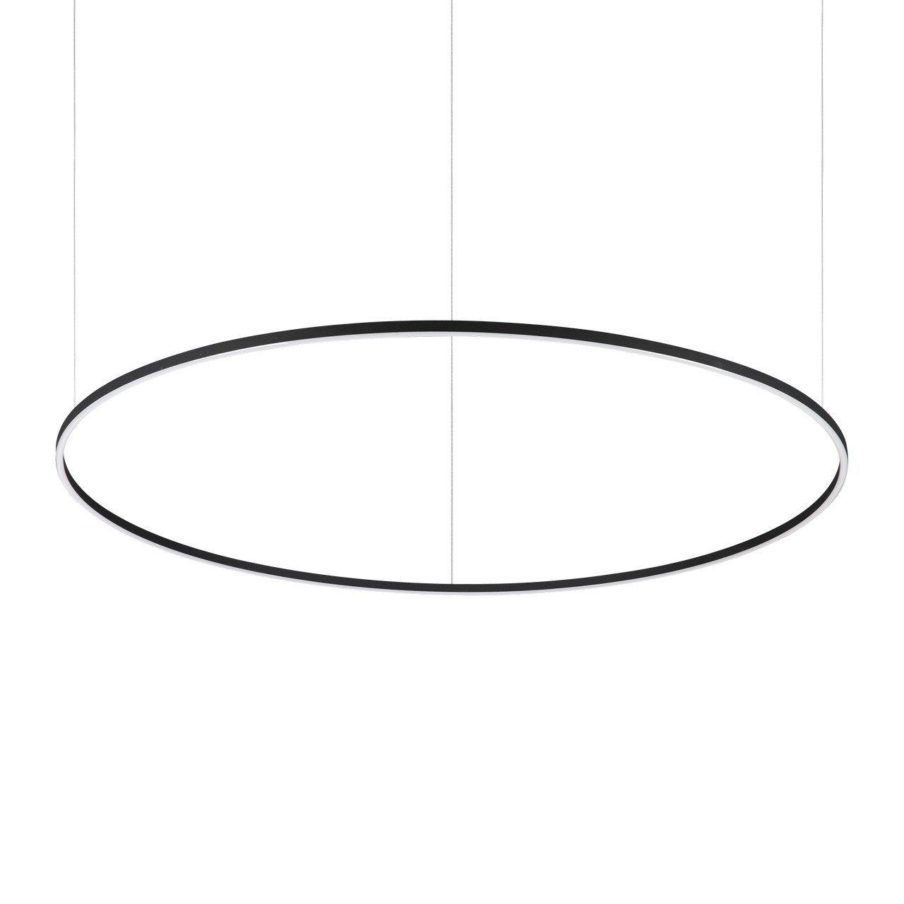 Oracle Ring Integrated Led Pendant Ceiling Light Black 150cm 3000K