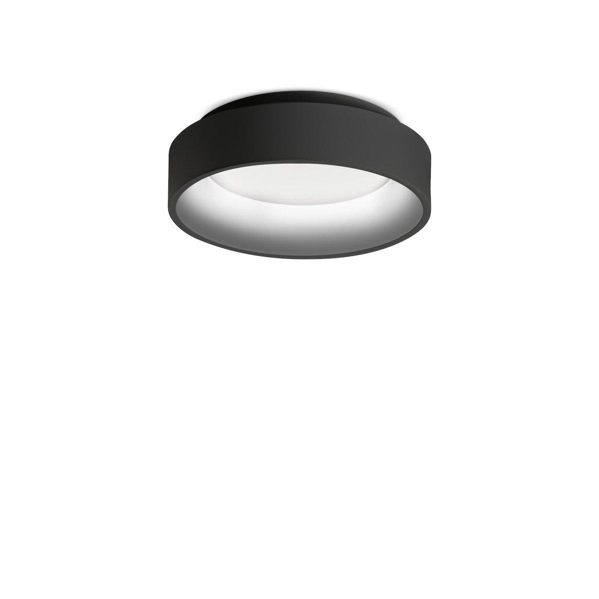 ZIGGY Round 30cm Integrated LED Semi Flush Light Black 3000K NonDim
