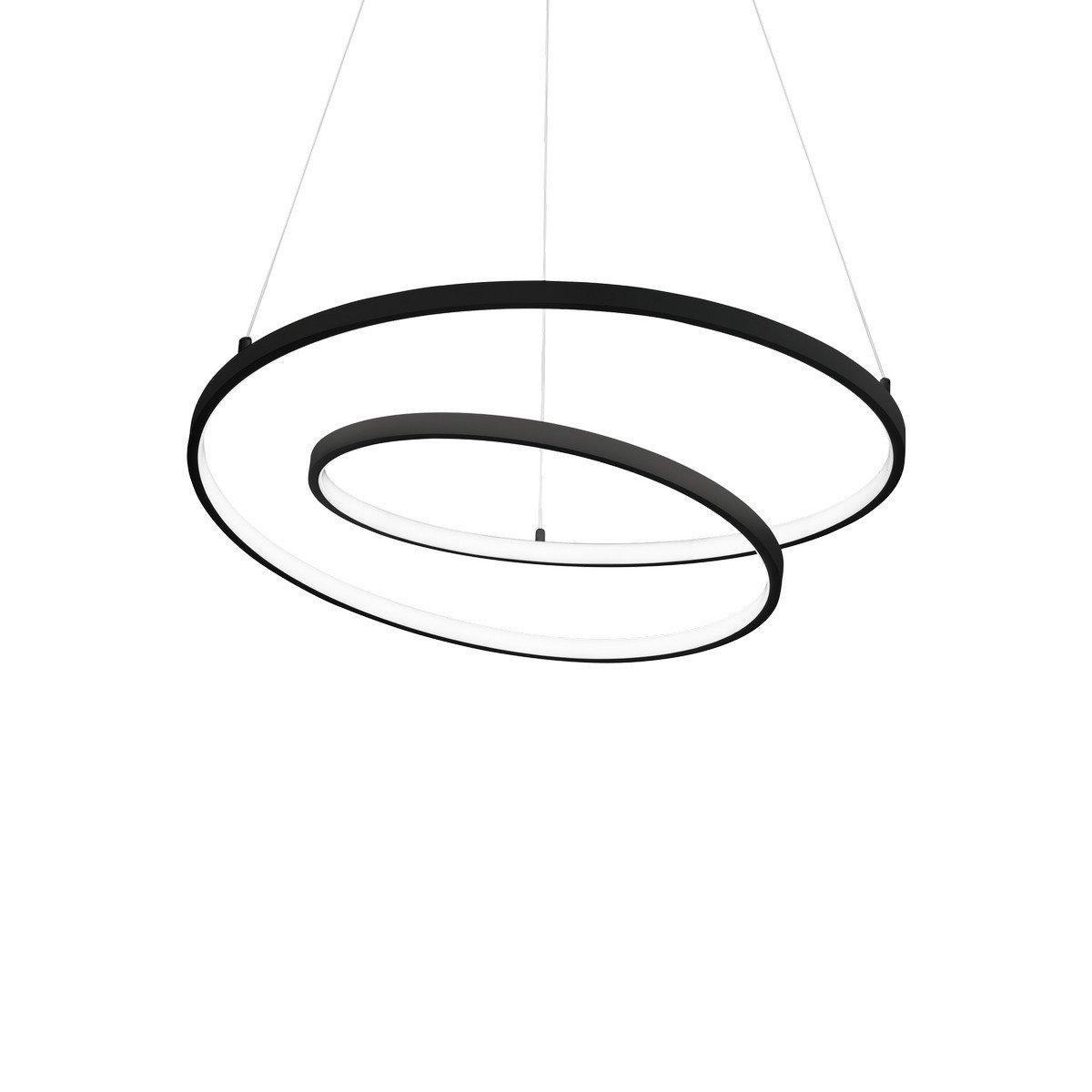 OZ Dimmable Swirl 60cm Integrated LED Pendant Ceiling Light Black 3000K