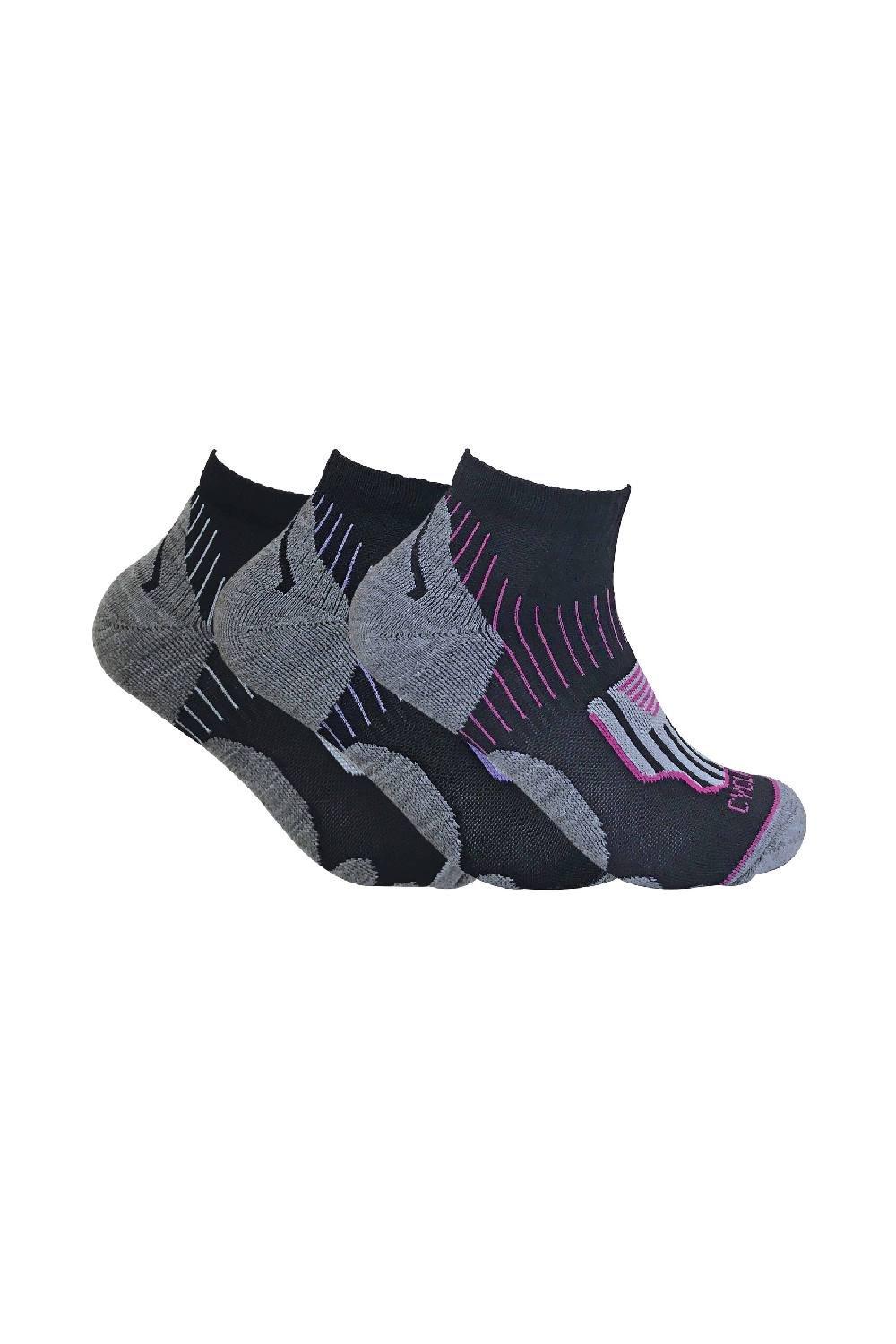 3 Pairs Ankle Cycling Socks Sport Socks with Heel Padding