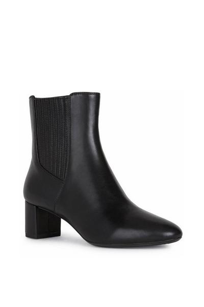 Black 'D Pheby 50 F' Leather Ankle Boots