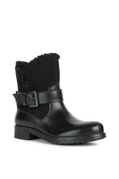 Black 'D Rawelle B' Abx A Leather Ankle Boots