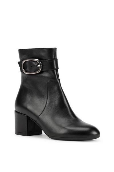 Black 'D Eleana B' Leather Ankle Boots