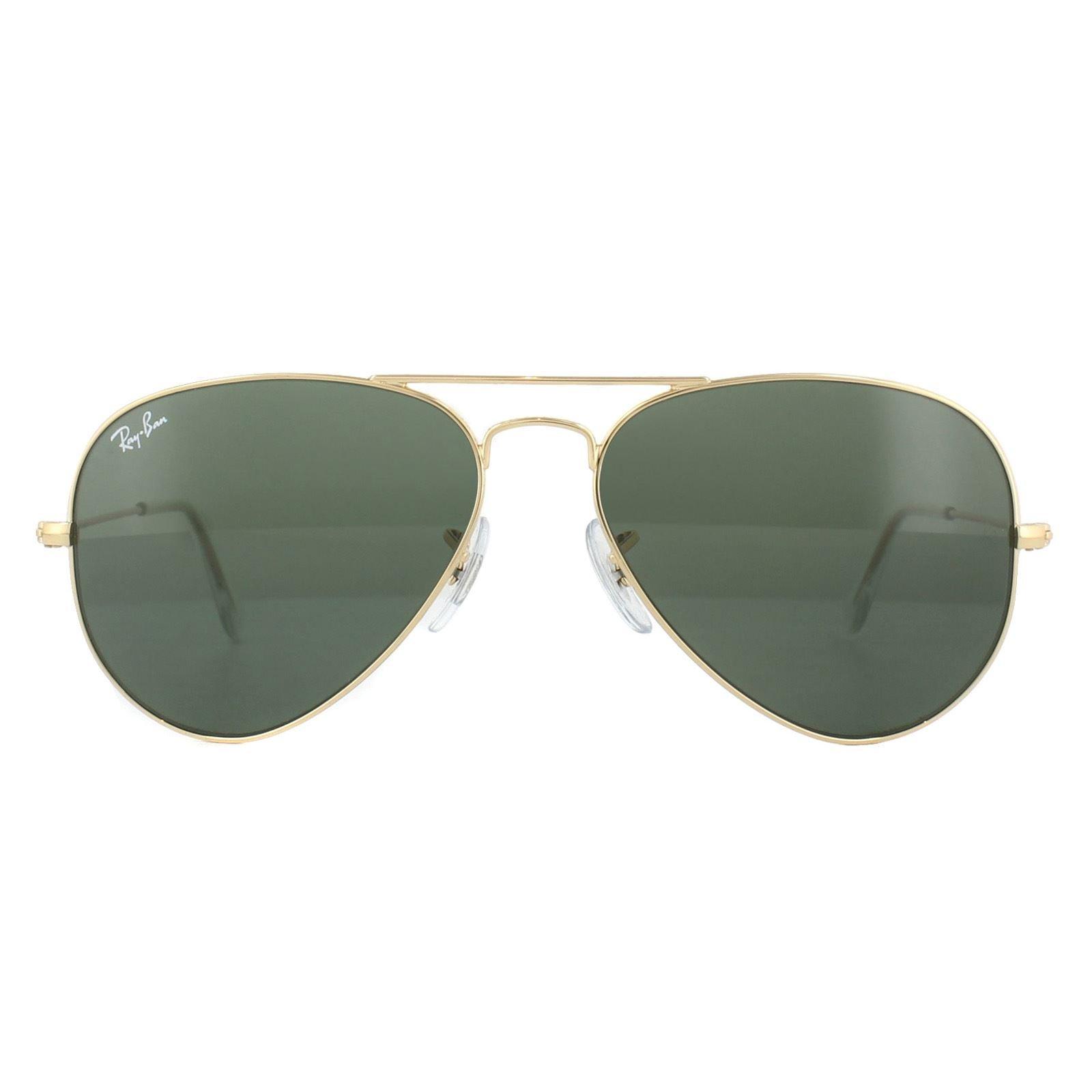 Aviator Gold Green Aviator 3025 Sunglasses